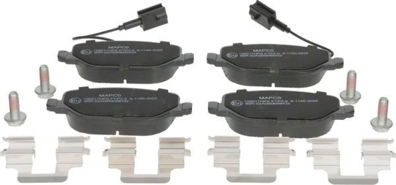 Image of MAPCO 106017HPS Brake pad set Rear Axle, with integrated wear warning contact, with brake caliper screws Brake Pad Set,disc brake (402)