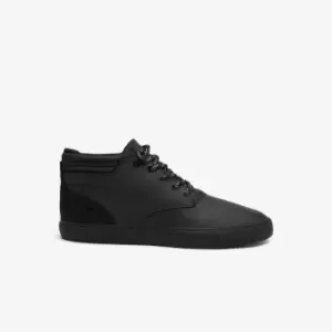 Image of Lacoste Mens Esparre Leather Chukkas Size 12 UK Black