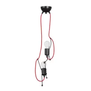 Image of Bobi Black Pendant Ceiling Light 2x E27
