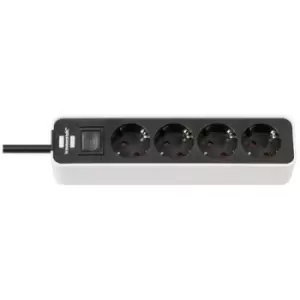 image of Brennenstuhl 1153240020 Power strip (+ switch) 4x White, Black PG connector