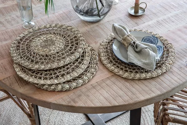 Image of Nkuku Aarushu Table Mat Set Of 4 Kitchen & Dining Accessories Natural