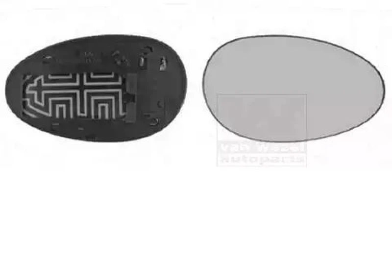 Image of VAN WEZEL 0211838 Wing Mirror Glass * HAGUS * Right Mirror Glass,outside mirror (1914)
