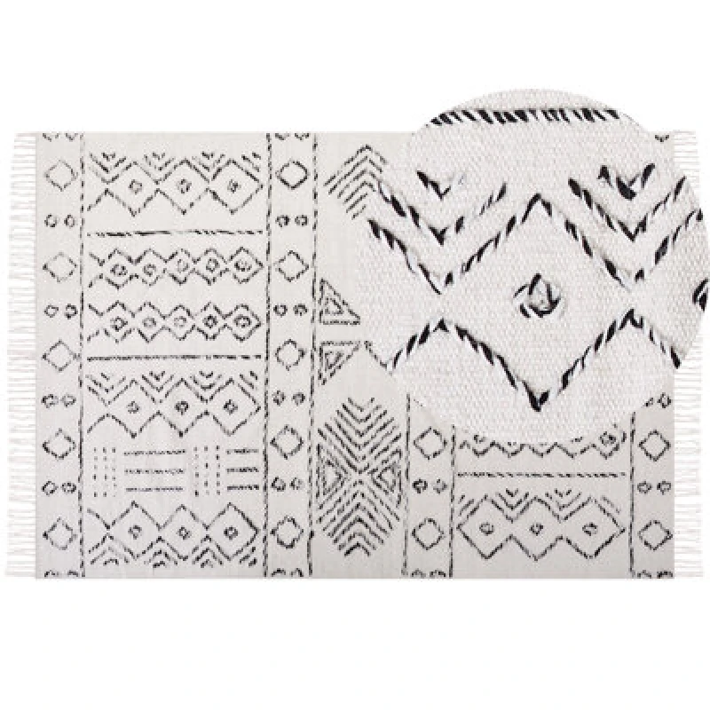 Image of Beliani Rug Alkent White 160 X 230 Cm Wool
