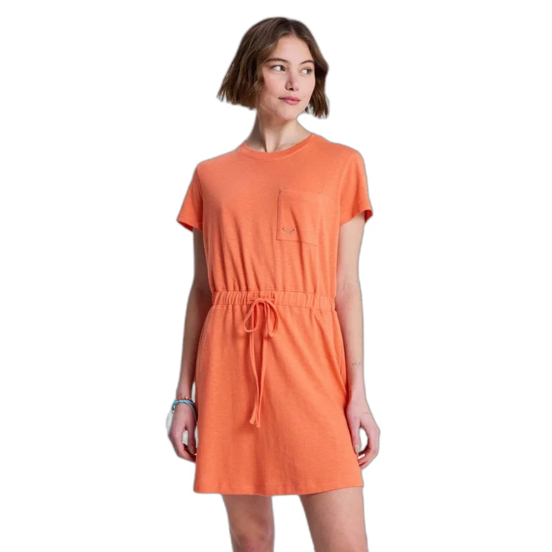 Image of Roxy Womens t-shirt dress Roxy Sunny Expedition Orange Female XS