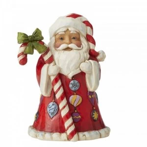 image of Santa with Big Candy Cane Mini Figurine by Jim Shore