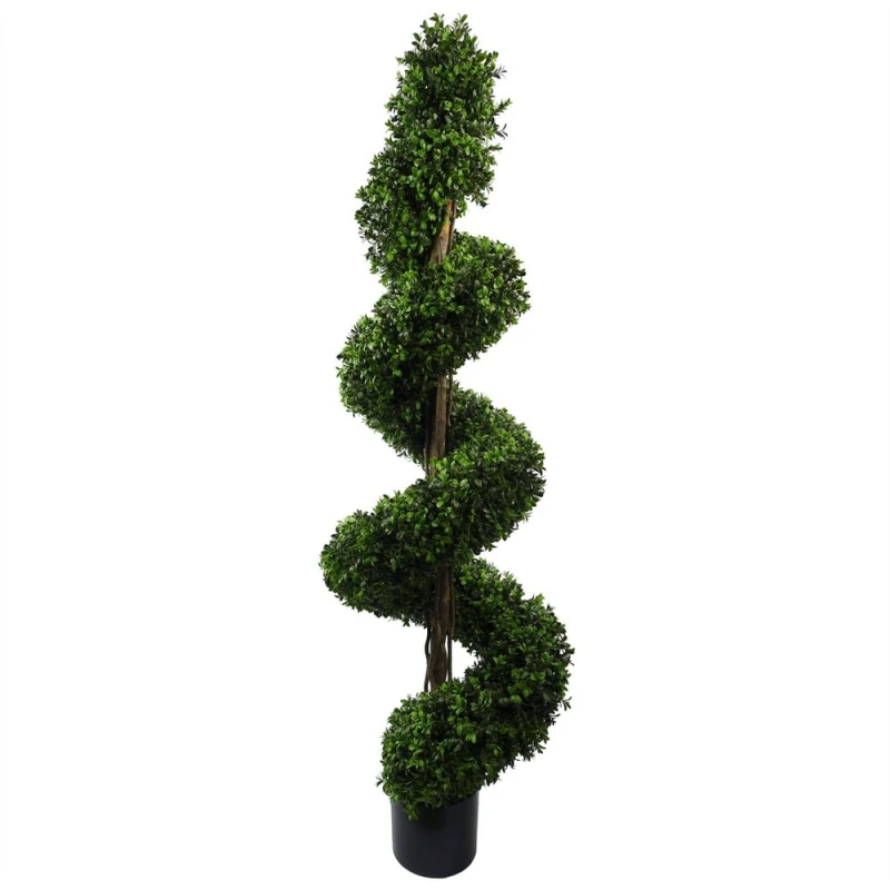 Image of Leaf 150cm Sprial Buxus Artificial Tree UV Resistant Outdoor Green