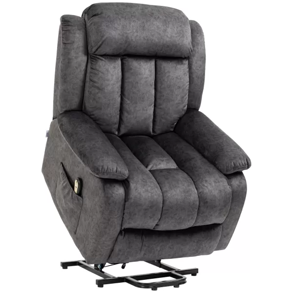 image of HOMCOM Riser and Recliner Chair, Microfibe Upholstered Recliner Chair for Elderly with Remote Control, Footrest, Padded Seat and Backrest