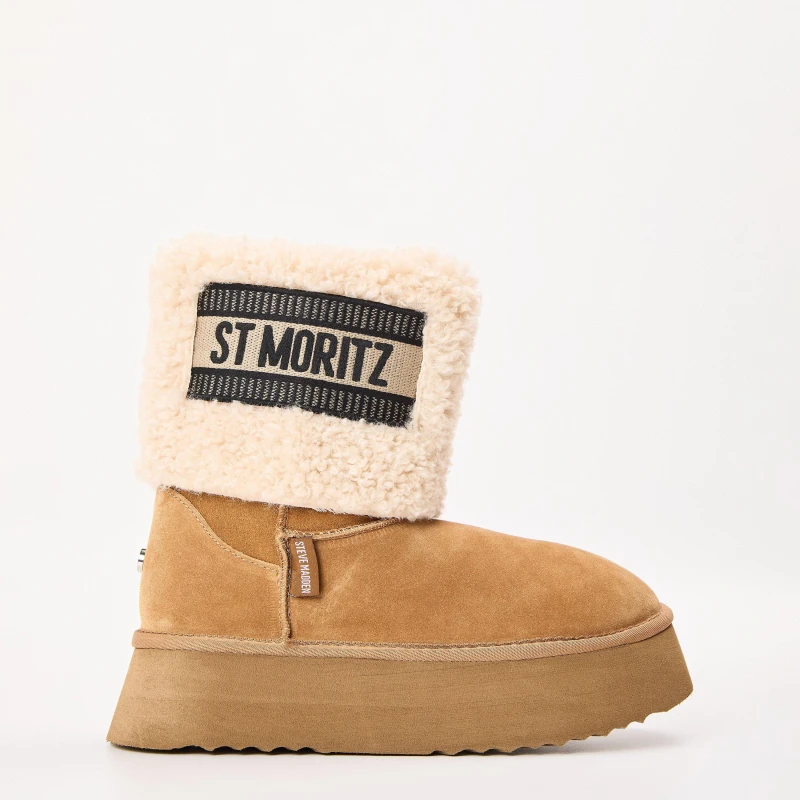 Image of Steve Madden Womens St. Moritz Snug Boots Chestnut female 3 (36)
