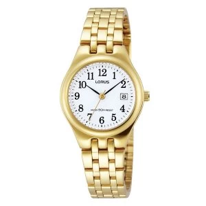 image of Lorus RH786AX9 Ladies Watch with Gold Plated Bracelet Strap