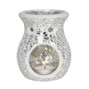 Image of Small Silver Crackle Oil Burner