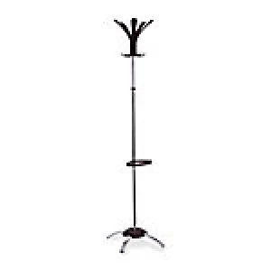 image of Alba Coat Stand 10 Hooks - Silver / Black