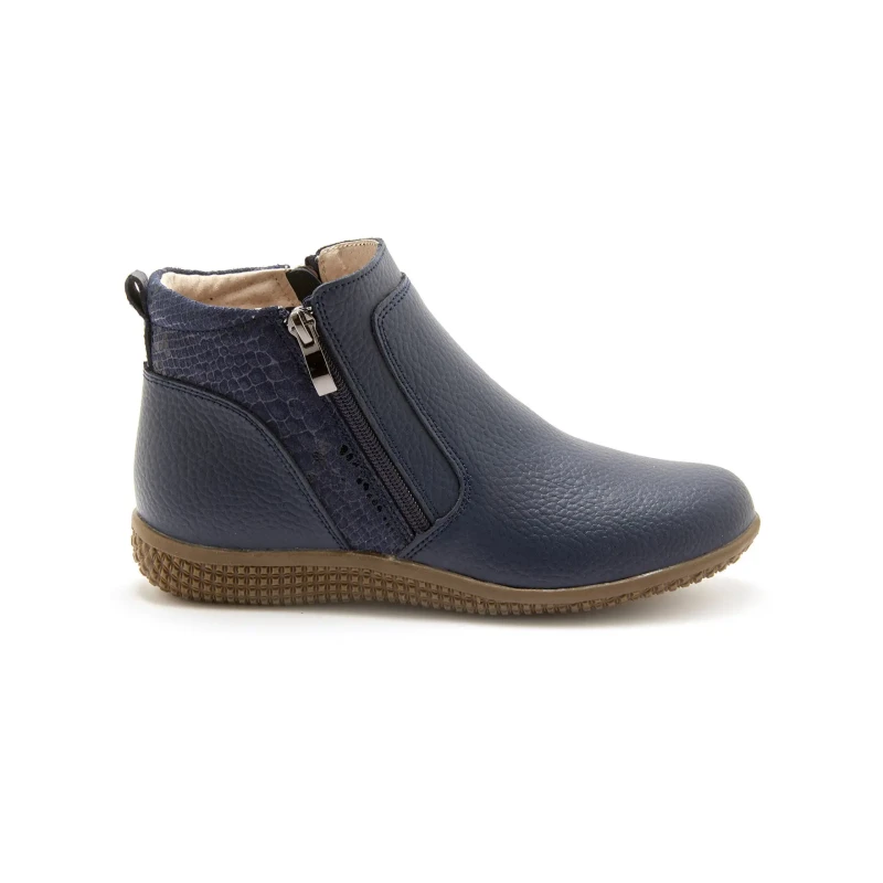 Image of Pediconfort Womens double zip ankle boots with air soles Pediconfort Bleu Female 41