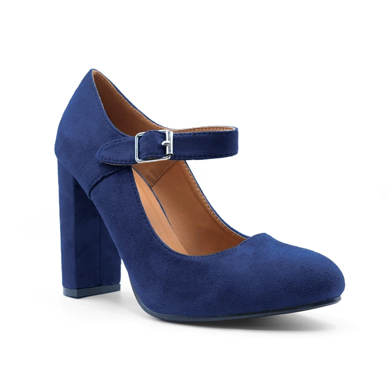 Image of Where's That From 'Michelle' Block High Heel Pump Navy