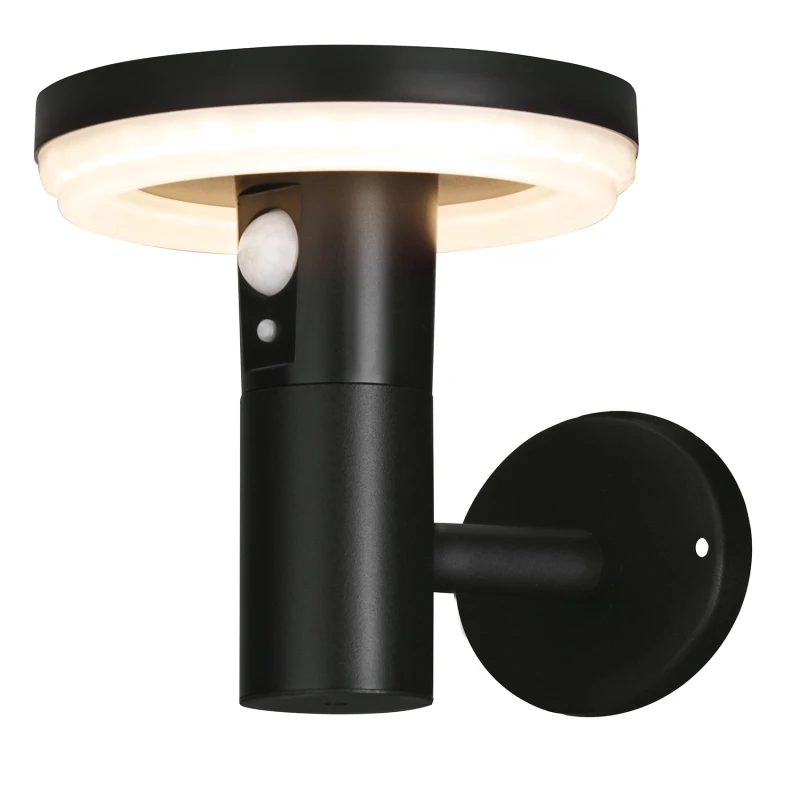 Image of 4lite 4lite Antheia Solar IP54 Die-Cast Aluminium LED Outdoor Wall Light with Built in PIR Motion Sensor (Single) 4L2/6012
