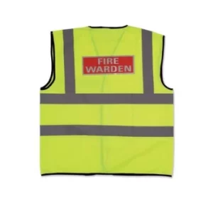 Image of Fire Warden Vest High Visibility Yellow Vest Large Ref WG30110