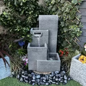 image of Tranquility Water Features - Grey Contemporary 4 Pillars Mains Powered Water Feature