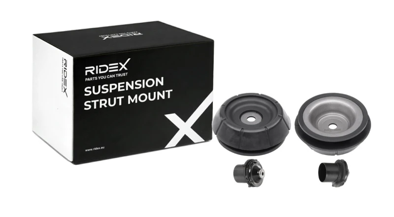 Image of RIDEX 1180S0483 Top strut mount Front axle both sides, with bearing(s) Suspension Strut Support Bearing (1180)