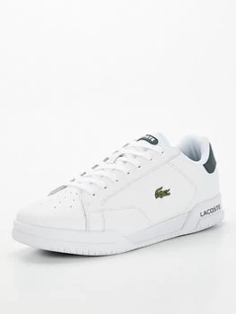 Lacoste Twin Serve Leather Trainers - White, Size 7, Men