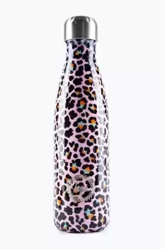 image of HYPE METAL DISCO LEOPARD WATER BOTTLE - 500ML