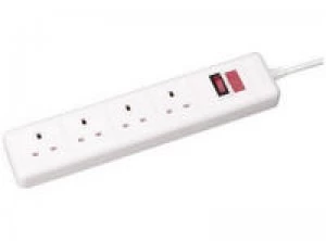 Image of Extention Lead 4way Fused White