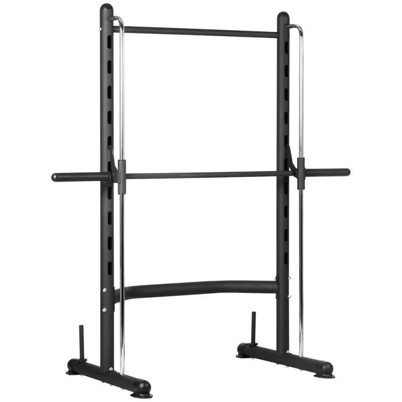 Image of HOMCOM Adjustable Squat Rack with Pull Up Bar and Barbell Bar for Home Gym Black unisex