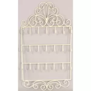 Image of Cream Scroll Wall Hanging Key or Jewellery Hook Unit
