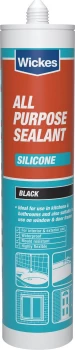 image of Wickes All Purpose Silicone Sealant - Black 310ml