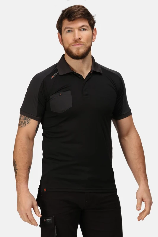 Image of Regatta Regatta Men TT Offensive Wicking Polo in Black Size: Medium Black M Male 5057538475393