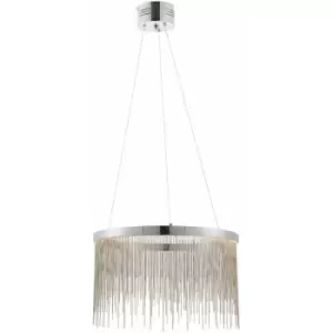 Image of Led Ceiling Pendant Light 30W Warm White chrome & Silver Chain Luxury Lamp