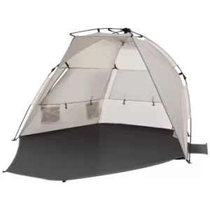 Image of Outsunny Pop Up Beach Tent Sun Shade Shelter for 1-2 Person UV Protection Waterproof Extendable Floor with 3 Mesh Windows 3 Sandbags Carrying Bag