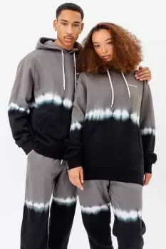 image of CONTINU8 GREY OVERSIZED TIE DYE HOODIE