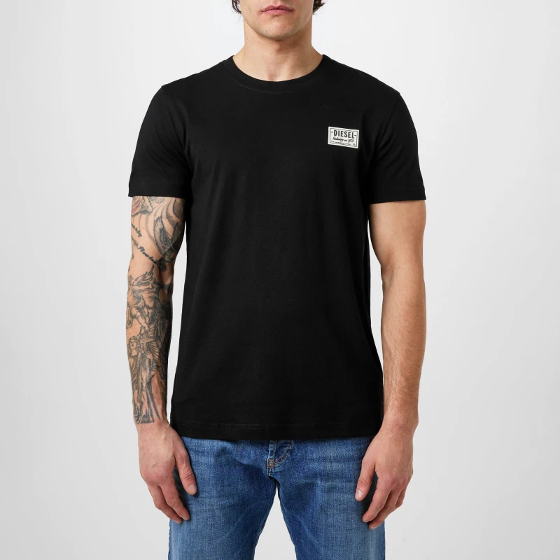 Image of Diesel Patch Logo T-Shirt Mens - Black XS