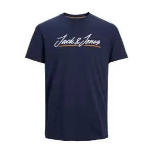 Image of Jortons Upscale Cotton T-Shirt with Logo Print and Crew Neck