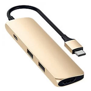 image of Satechi Type-C Multi-Port Adapter Slim Gold