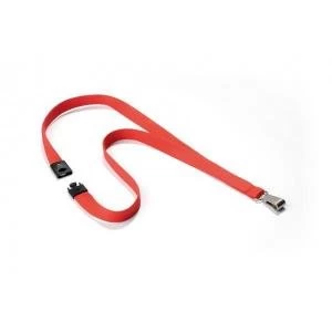 image of Durable 15mm Textile Lanyard Soft Colour Coral Pack of 10 8127136