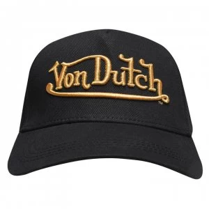 Image of Von Dutch Logo Cap - Black/Gold