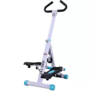 Image of Homcom - Foldable Stepper Adjustable Step Machine w/ Handlebar lcd Display, White - White