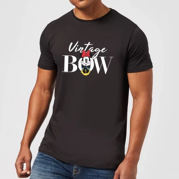 Image of Disney Minnie Mouse Vintage Bow Mens T-Shirt - Black - 3XL - Black