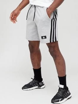 Image of adidas Future Icons 3 Stripe Shorts - Medium Grey Heather Size M Men
