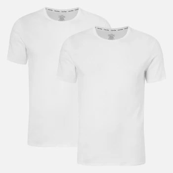 image of Calvin Klein Mens 2 Pack Crew Neck T-Shirt - White - L