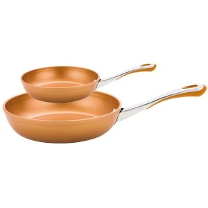 image of Prestige Prism Copper Non-Stick Frying Pan Set - 2 Piece