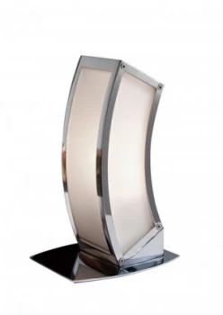 image of E27 Table Lamp 1 Light E27, Polished Chrome, White Acrylic