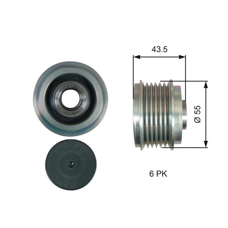Image of GATES Alternator clutch pulley GATES OAP7219