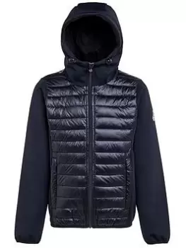 Image of Boys, Pyrenex Hooded Jacket With Padded Front - Black, Size 10 Years