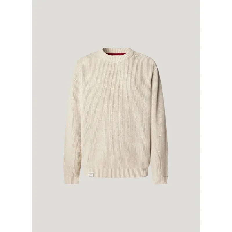 Image of Pepe Jeans Round neck sweater Pepe Jeans Parker Beige Male S