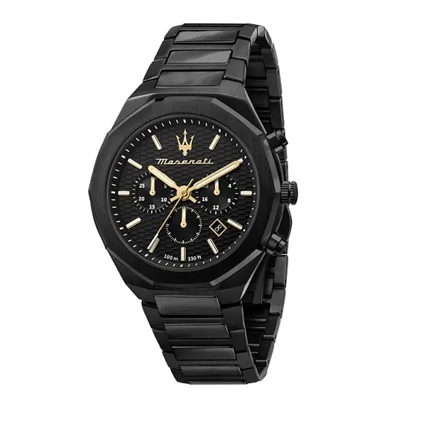 Image of Maserati R8873642005 Stile Black IP Bracelet Watch - W81127