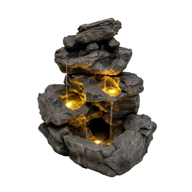 Image of Monstershop Electric Water Feature - Rustic Rapids in Grey Grey Unisex