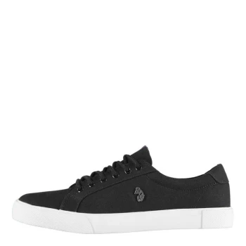 Image of Luke 1977 Arnie Low Canvas Trainers - Black