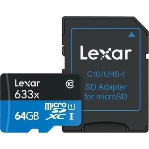 image of Lexar 633X 64GB MicroSDXC Memory Card