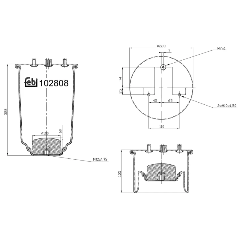 Image of Boot, air suspension FEBI BILSTEIN 102808